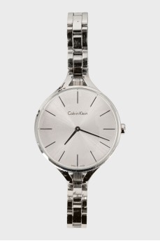 Silver stainless steel wristwatch