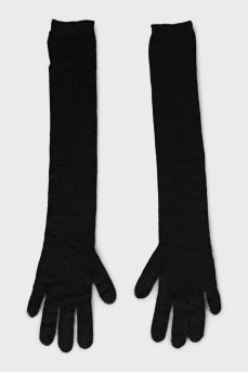 Knitted long gloves