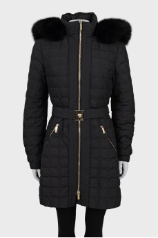 Quilted down jacket with gold-tone hardware