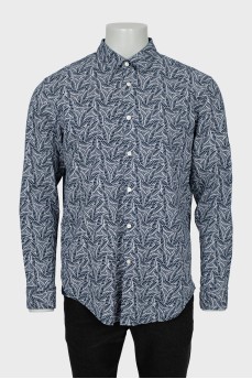 Men's dark blue shirt with pattern