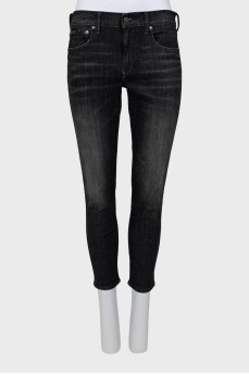 Dark gray cropped jeans