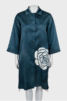 Silk dress with buttons