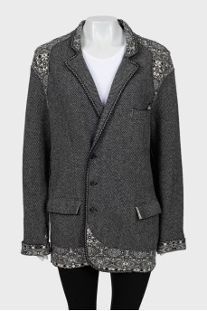 Wool jacket in fine print