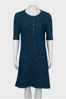 Knitted dress with buttons