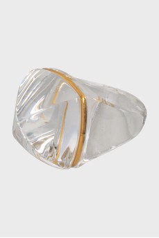 Clear crystal ring