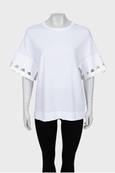 Oversized T-shirt with decor on the sleeves
