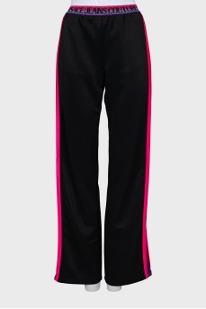 Straight-leg sports trousers with elastic