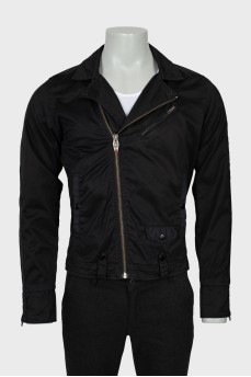 Men's jacket with oblique zipper