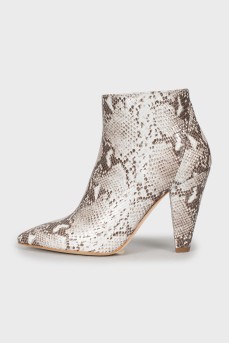Animal print ankle boots with embossing
