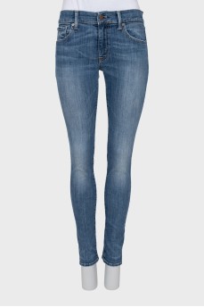 Mid-rise blue skinny jeans