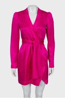 Pink printed silk dress