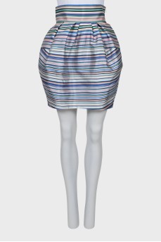 Striped silk skirt