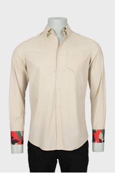 Men's shirt with printed cuffs