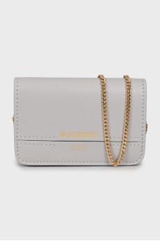 Leather mini bag with gold chain