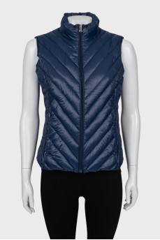 Blue quilted vest