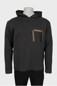 Men's gray hoodie with signature logo