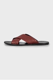 Men's leather flip-flops