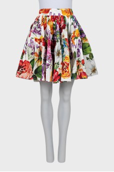 Full skirt in floral print