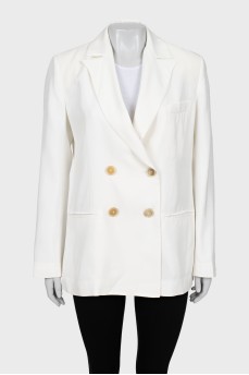 White double-breasted jacket
