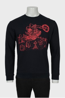 Men's sweatshirt with red print