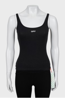 Ribbed tank top with tag