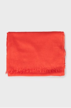 Red scarf with fringe