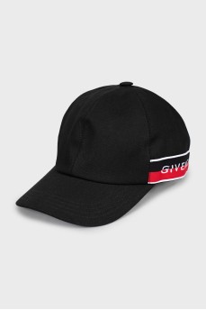 Black cap with brand logo