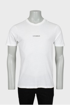 Men's white T-shirt with print on the back
