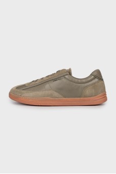 Men's leather and suede sneakers with tag