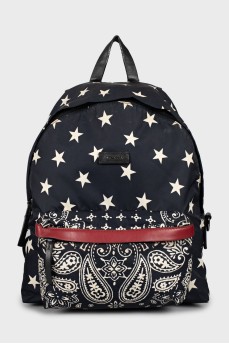Men's textile backpack with print