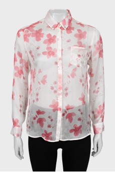 Sheer floral shirt