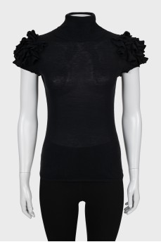 Black golf with frills on shoulders