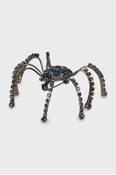 Brooch in the shape of a spider with crystals