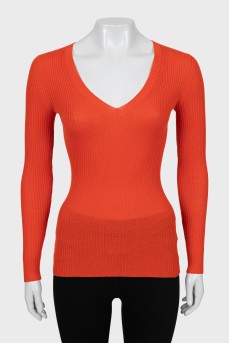 Slim-fitting orange pullover
