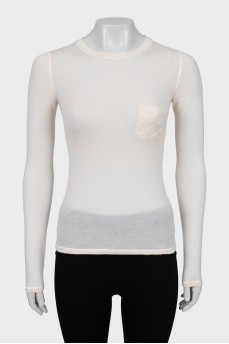 Cashmere long sleeve with contrasting seams