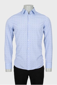 Men's fitted shirt in fine print