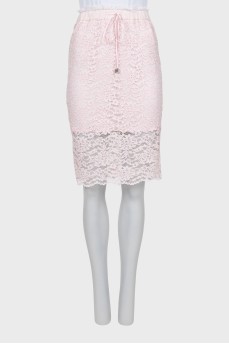 Pink lace skirt