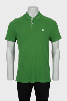Men's green polo with embroidered logo