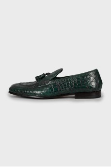Men's loafers with embossed leather
