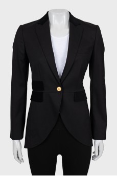 Fitted jacket with velor inserts