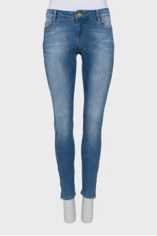 Skinny fit jeans with bottom zip
