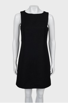 Black fitted dress with patches