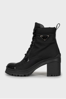 Textile ankle boots with brand logo