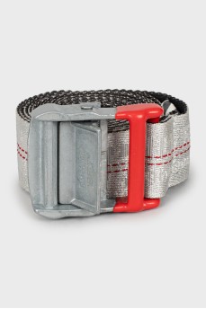 Silver belt with signature logo