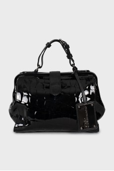 Embossed patent leather bag