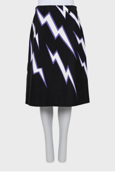 Printed A-line skirt