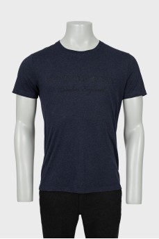Men's blue T-shirt with brand logo