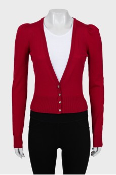 Wool cardigan with V-neck