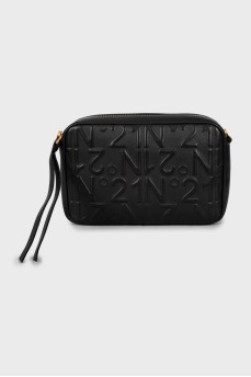 Leather crossbody bag with signature embossing