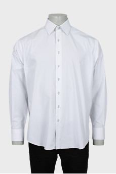 Men's white straight-fit shirt